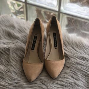 Alice + Olivia Nude 100% Suede Heels